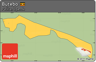 Savanna Style Simple Map of Butebo, cropped outside