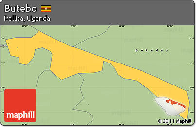 Savanna Style Simple Map of Butebo