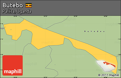 Savanna Style Simple Map of Butebo