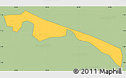 Savanna Style Simple Map of Butebo, single color outside