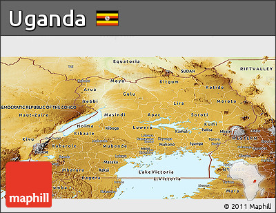 Physical Panoramic Map of Uganda