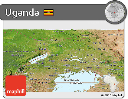 Satellite Panoramic Map of Uganda