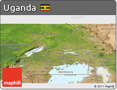 Satellite Panoramic Map of Uganda