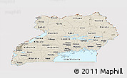 Shaded Relief Panoramic Map of Uganda, cropped outside