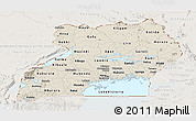 Shaded Relief Panoramic Map of Uganda, lighten