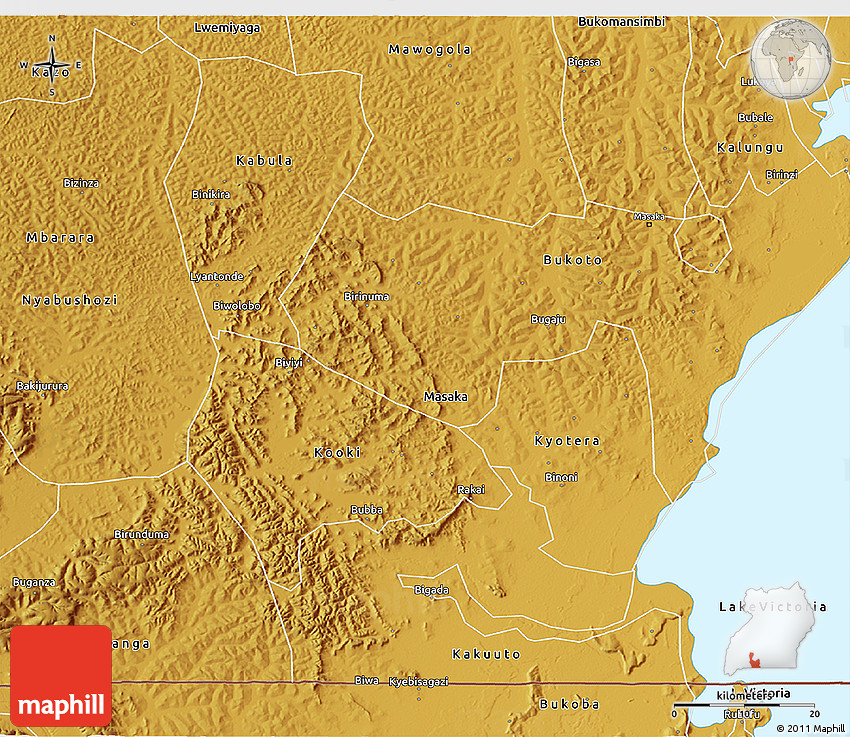 Physical 3D Map of Rakai
