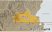 Physical 3D Map of Kakuuto, semi-desaturated