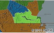 Political 3D Map of Kakuuto, darken