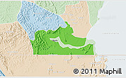 Political 3D Map of Kakuuto, lighten