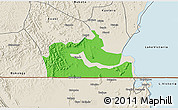Political 3D Map of Kakuuto, shaded relief outside