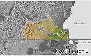 Satellite 3D Map of Kakuuto, desaturated