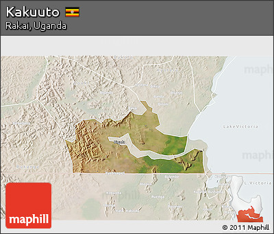 Satellite 3D Map of Kakuuto, lighten