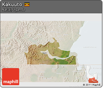 Satellite 3D Map of Kakuuto, lighten