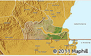 Satellite 3D Map of Kakuuto, physical outside