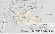 Shaded Relief 3D Map of Kakuuto, desaturated