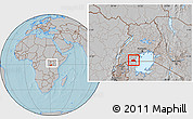 Gray Location Map of Kakuuto, within the entire country, hill shading