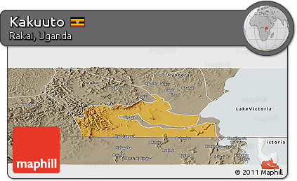 Physical Panoramic Map of Kakuuto, semi-desaturated