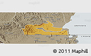 Physical Panoramic Map of Kakuuto, semi-desaturated