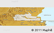 Shaded Relief Panoramic Map of Kakuuto, physical outside