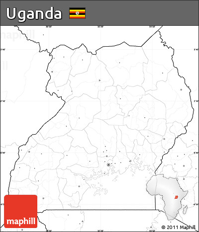 Blank Simple Map of Uganda, no labels