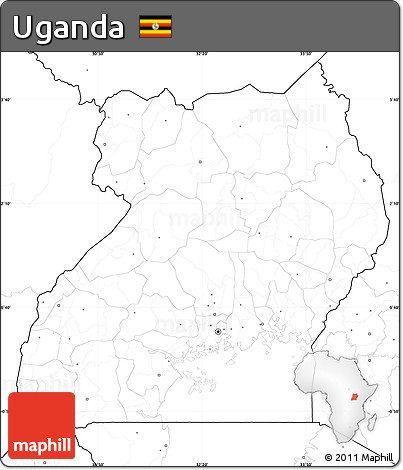 Blank Simple Map of Uganda, no labels