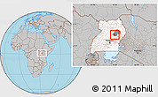 Gray Location Map of Kasilo, highlighted country, highlighted parent region