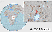 Gray Location Map of Kasilo, hill shading