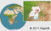 Satellite Location Map of Kasilo, highlighted country, highlighted parent region