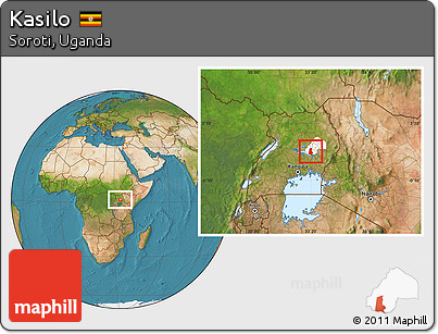 Satellite Location Map of Kasilo, highlighted parent region