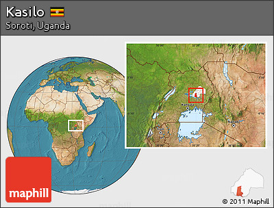 Satellite Location Map of Kasilo, highlighted parent region