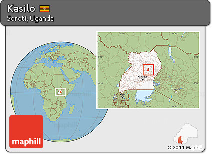 Savanna Style Location Map of Kasilo, highlighted country