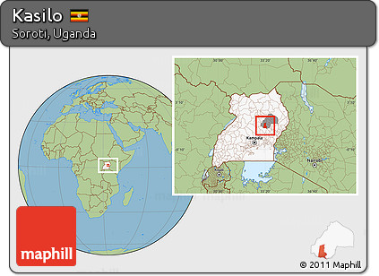 Savanna Style Location Map of Kasilo, highlighted country, highlighted parent region