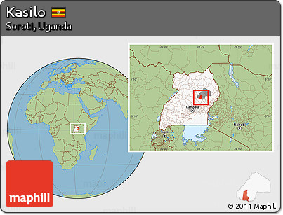 Savanna Style Location Map of Kasilo, highlighted country, highlighted parent region