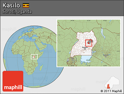 Savanna Style Location Map of Kasilo, highlighted country, highlighted parent region