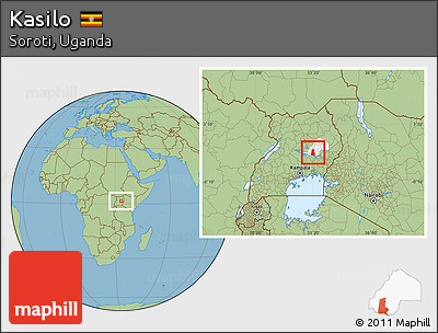 Savanna Style Location Map of Kasilo, highlighted parent region