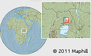 Savanna Style Location Map of Kasilo, highlighted parent region, hill shading