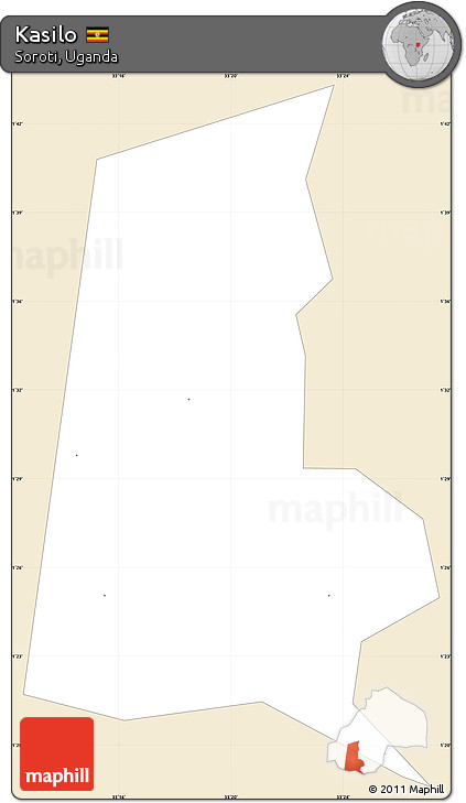 Classic Style Simple Map of Kasilo, single color outside
