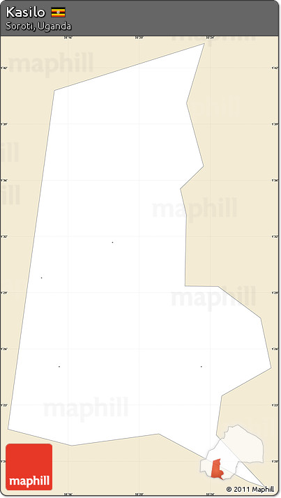 Classic Style Simple Map of Kasilo, single color outside