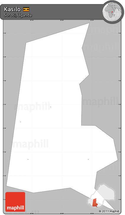 Gray Simple Map of Kasilo, single color outside