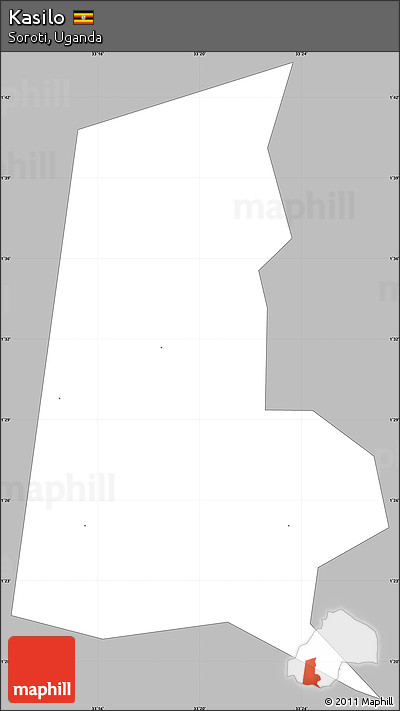 Gray Simple Map of Kasilo, single color outside