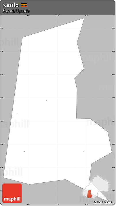 Gray Simple Map of Kasilo, single color outside