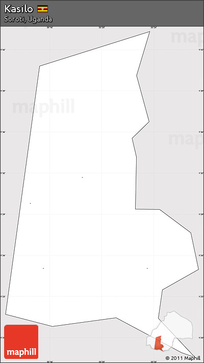 Silver Style Simple Map of Kasilo, cropped outside