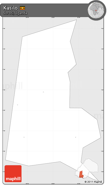 Silver Style Simple Map of Kasilo, single color outside
