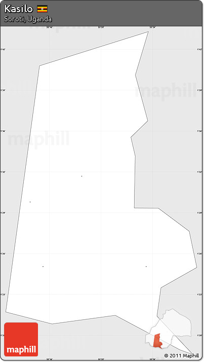 Silver Style Simple Map of Kasilo, single color outside