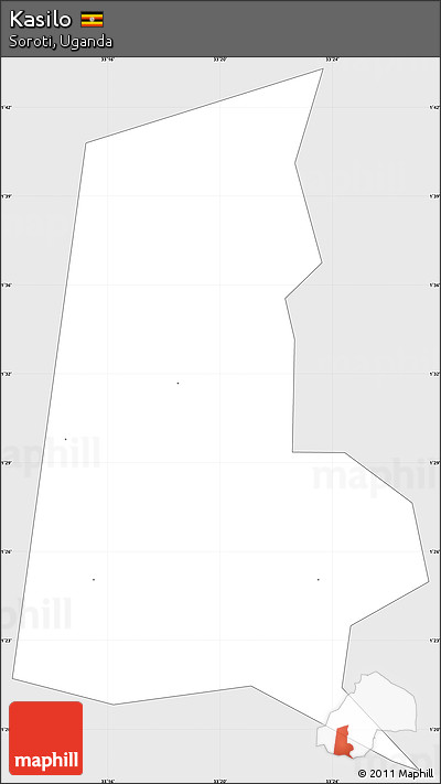 Silver Style Simple Map of Kasilo, single color outside