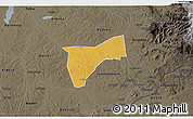 Physical 3D Map of Bunyole, darken, semi-desaturated
