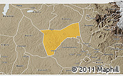 Physical 3D Map of Bunyole, semi-desaturated