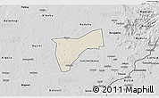 Shaded Relief 3D Map of Bunyole, desaturated