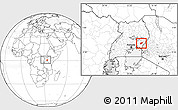 Blank Location Map of Bunyole, within the entire country