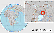 Gray Location Map of Bunyole, within the entire country